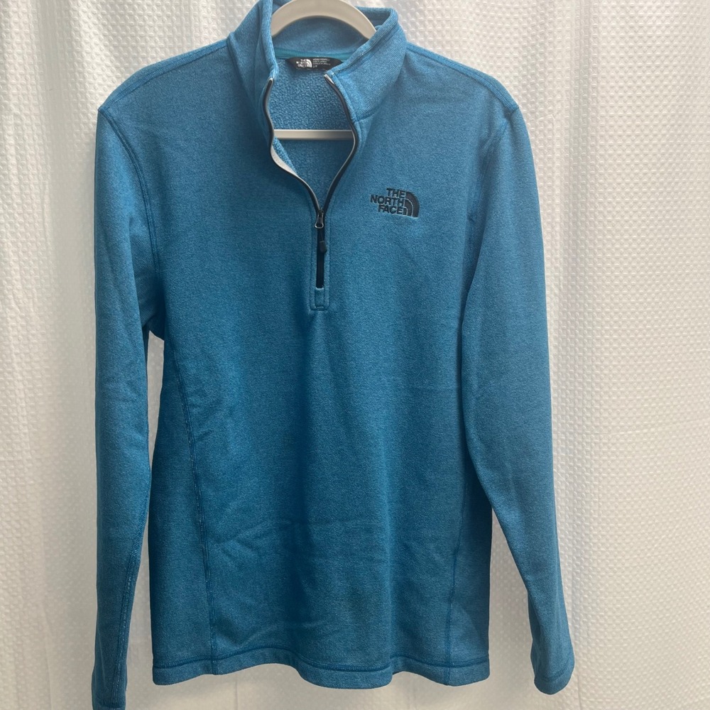 The North Face Mens Teal Blue 1/4 Zip Fleece Pullover Sweater Small Gorpcore
